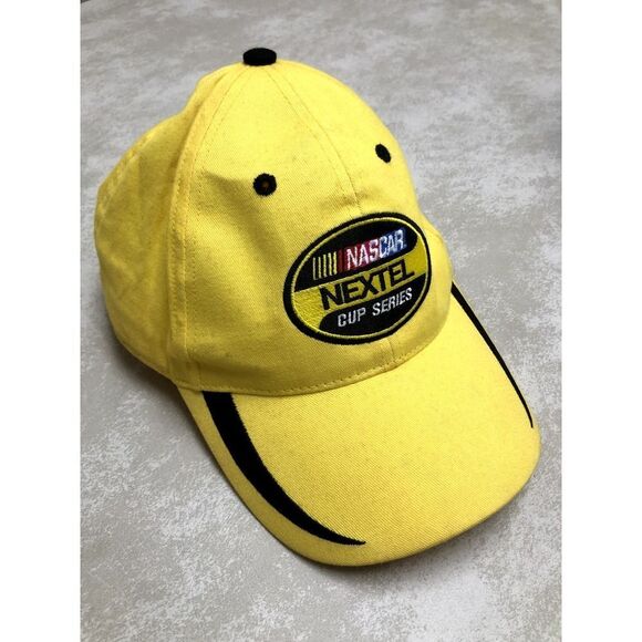 VINTAGE NASCAR 2004 Nextel Cup Series Yellow Adjustable Hat Cap Unisex - sz Sm - Picture 1 of 5